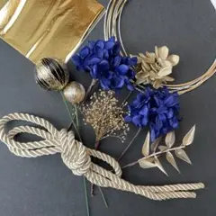 ゴールド×青 髪飾り 成人式 卒業式 結婚式 振袖 袴 着物 色打掛 和装