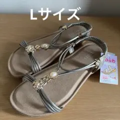 新品未使用　CLOSSHI パール調装飾 サンダルLサイズのサムネイル