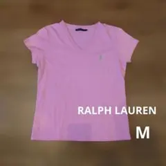 ラルフローレン 半袖 Vネック Tシャツ ピンク レディース Mサイズのサムネイル