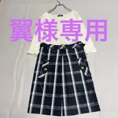 美品 バーバリーブルーレーベル 七分袖リブニット ドッキングワンピース チェック