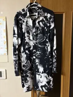 SHELLAC 長袖シャツ M モノクロ模様美品Death‼️