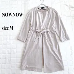 NOWNOW ベージュ ロングコート M ウエストリボン