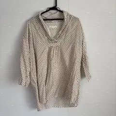 Studio Clip 7分袖ブラウス　アイボリー　ペイズリー　日本製