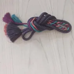 多色房付き編み込み帯締め