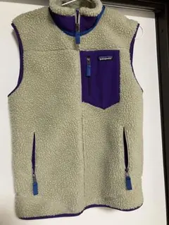 patagonia レトロX ベスト パープル　ベージュフリースベストS