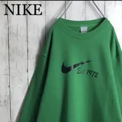 【美品】 【希少カラー】 ナイキ デカロゴ スウェット L相当 緑