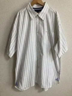 TOMMY HILFIGER 半袖シャツ XL ホワイトストライプ