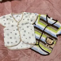 スリーパー　ベスト2枚セット　フリース　パジャマ　80 前あき