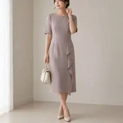 大人ワンピース 極美品☆М ICB グレー 通勤 上品 半袖 行事のサムネイル