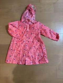 Kids Foret☆ レインコート ピンク 水滴模様のサムネイル
