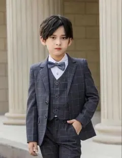 フォーマルスーツ セット 120cm グレー系チェック