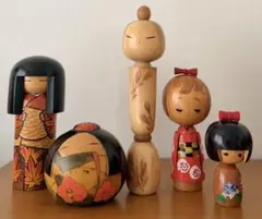 Kokeshi Lot of 5 創作こけし 5体まとめ 14〜30cm - メルカリ