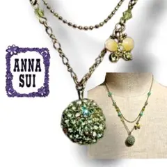 未使用✴︎ANNA SUI アナスイ✴︎レインボーストーン 蝶 レイヤードネックレス