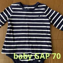 美品　ベビー　gap 70 長袖　ボーダー　ロンパース