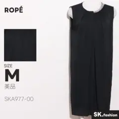 美品 ROPÉ ワンピース ワンピース　ノースリーブ　膝丈　裏地付き　ビジュー
