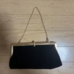 黒 ベルベット クラッチバッグ