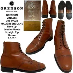 GRENSON VINTAGE 90s イングランド製 レースアップレザーブーツのサムネイル