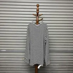 deadstock ロシア軍　ボーダーシャツ　長袖　黒×生成　バスクシャツのサムネイル