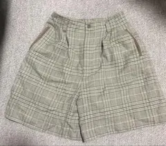 CABIN 英国風 グリーン チェック ハーフパンツ 少年装 概念コーデ