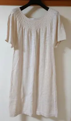 ユニクロ　ロングニット　チュニック　アイボリー