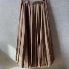 Lucruca ルクルカ　ブラウン チェック プリーツ ロングスカート