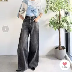 classicalelf カーブラインデニムパンツ（ワイド）　M