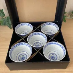 中国景徳鎮製 青花玲瓏茶具（ホタル焼き） 湯呑み 5客セット - メルカリ