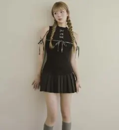 Darich ドッキングレースアップミニワンピース