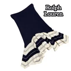【美品】Ralph Lauren ネイビー&ホワイト　フリル フレア　スカート