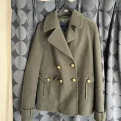 American Eagleオリーブグリーン ダブルブレスト ピーコート