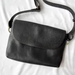 良品 スロウ レザー ショルダーバッグ 斜めがけ フラップ お洒落 ブラック