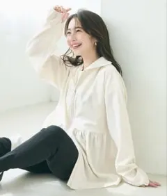 cocaコカ/ＵＶカットティアードパーカー/アイボリー/Ｌサイズ