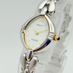 美品】新品電池 SEIKO 腕時計 エクセリーヌ 6Pダイヤ レディース 希少