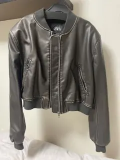 【美品】ZARA ブラウン　レザージャケット