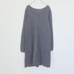 ナチュラルクチュール ニットワンピース 長袖 チュニック グレー レディース
