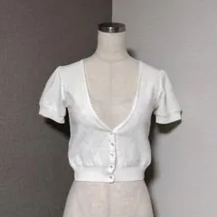 エフデ ダイヤ柄 ニット ショート カーディガン