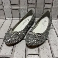 極美品 ダイアナ DIANA グリッターパンプス 結婚式 パーティー リボン