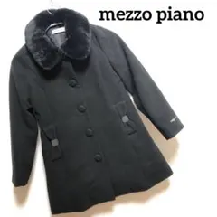 mezzo piano メゾピアノ ジュニア 長袖 ファー付きコート ブラック