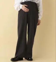 【産前・産後対応】マタニティ／細ラインストレートパンツ