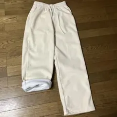裏起毛あったかカジュアルパンツ クリーム色