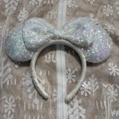 ディズニー カチューシャ 白 スパンコール