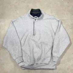 90s LANDS'END ハーフジップスウェット グレー USA製のサムネイル