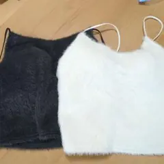 GUプラフィールクロップドフェザーキャミソール２色組