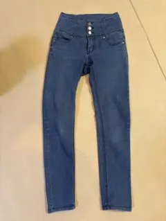 ハイウエスト スキニーパンツ　ダークブルー