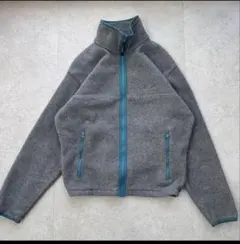80s 90s USA製 エルエルビーン フリース ジップアップ グレー 筆記体