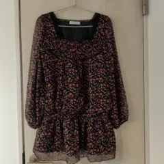 花柄チュニック 黒