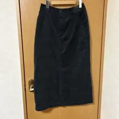 新品　コーデュロイ チャコール　タイトスカート 前スリット入り
