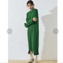 UN3D ニットワンピース グリーン 36 個性的