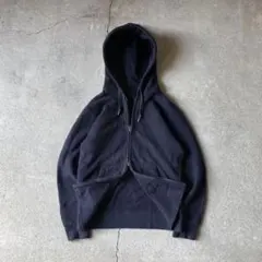 OLD UNIQLO ダブルジップパーカー ダーク ネイビー 短丈 y2k M