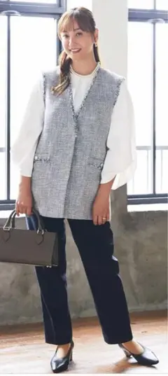 セットアップ　セレモニースーツ　ラメツイードジレ　藤本 美貴